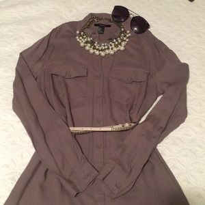 Mauve button up mini dress